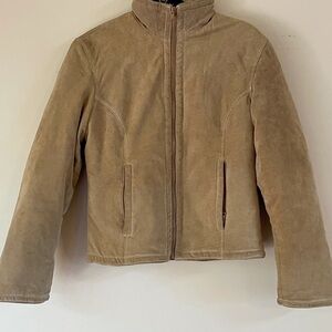 Winlit Tan Suede Leather Sherpa Coat
